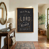 Psalm 118:24 This Is The Day hand-drawn framed Scripture wall art by Scripture Type #color_charcoal