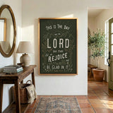 Psalm 118:24 This Is The Day hand-drawn framed Scripture wall art by Scripture Type #color_forest