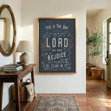 Psalm 118:24 This Is The Day hand-drawn framed Scripture wall art by Scripture Type #color_navy