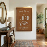 Psalm 118:24 This Is The Day hand-drawn framed Scripture wall art by Scripture Type #color_terracotta