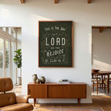 Psalm 118:24 This Is The Day hand-drawn framed Scripture wall art by Scripture Type #color_forest