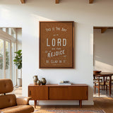 Psalm 118:24 This Is The Day hand-drawn framed Scripture wall art by Scripture Type #color_terracotta