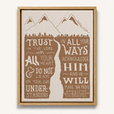 Trust in the Lord Proverbs 3:5-6 framed canvas Scripture wall art hand-drawn by Scripture Type #color_stone
