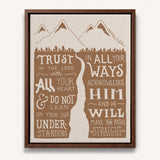 Trust in the Lord Proverbs 3:5-6 framed canvas Scripture wall art hand-drawn by Scripture Type #color_stone