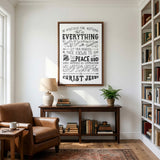 Be anxious for nothing Philippians 4:6-7  framed Scripture wall art hand-drawn by Scripture Type #color_black & white
