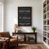 Be anxious for nothing Philippians 4:6-7  framed Scripture wall art hand-drawn by Scripture Type #color_charcoal