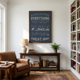 Be anxious for nothing Philippians 4:6-7  framed Scripture wall art hand-drawn by Scripture Type #color_navy