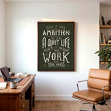 Work with your hands 1 Thessalonians 4:11 framed canvas wall art hand-drawn by Scripture Type #color_forest