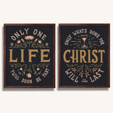 Only One Life, 'Twill Soon Be Past C.T. Studd hand-drawn framed art print by Scripture Type #color_charcoal