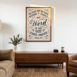 Isaiah 40:8 Grass Withers Stands Forever framed Scripture art print by Scripture Type #color_stone