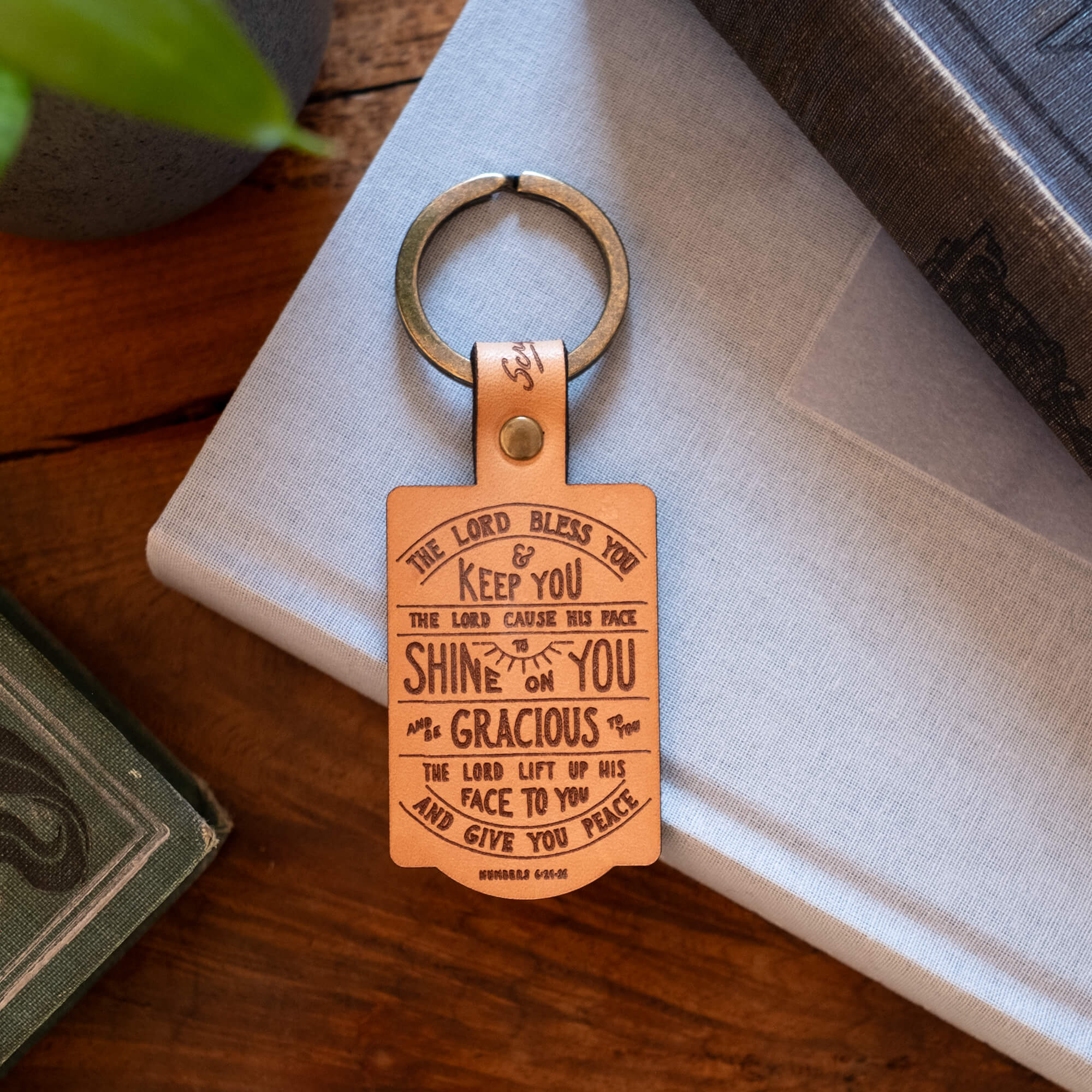 Leather Keychain - The Lord Bless You (Numbers 6:24-25